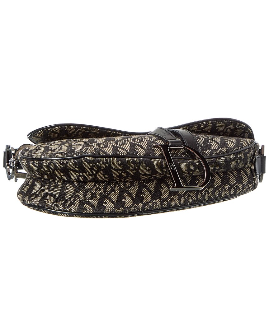 Dior Black Canvas Oblique Saddle Bag ( )