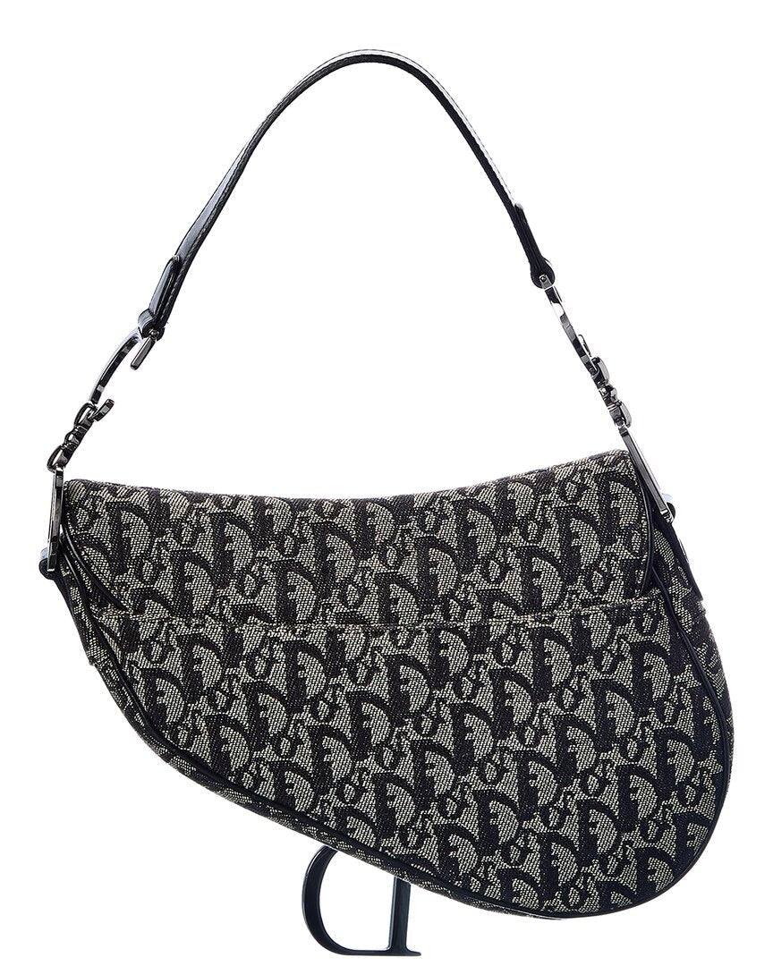Dior Black Trotter Canvas Saddle Bag ( )