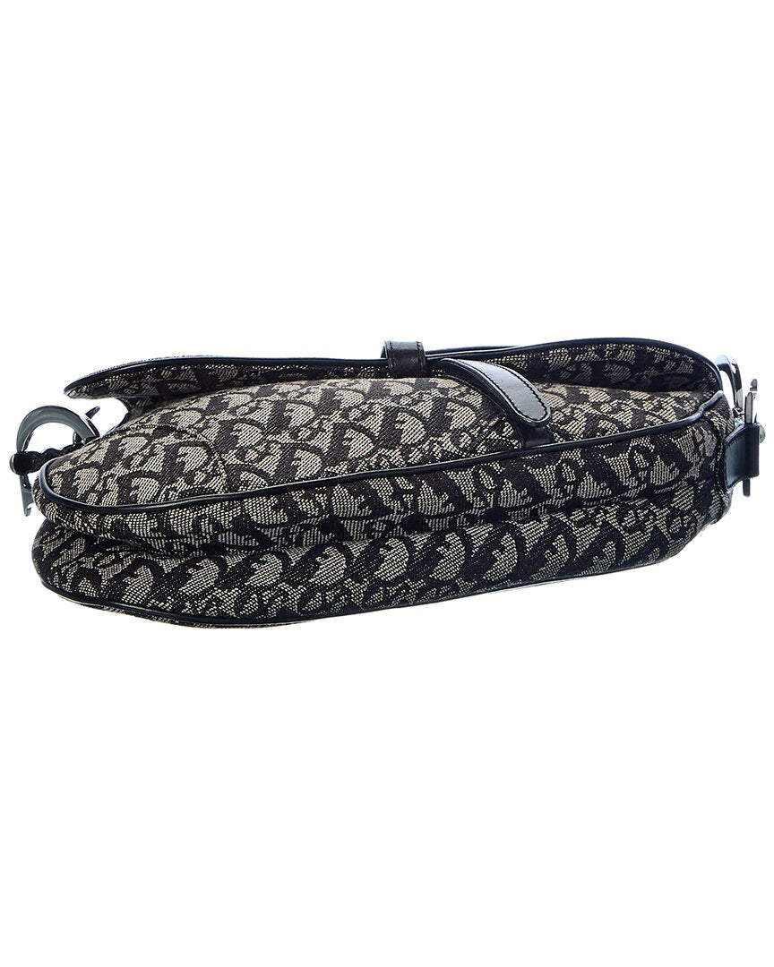 Dior Black Trotter Canvas Saddle Bag ( )