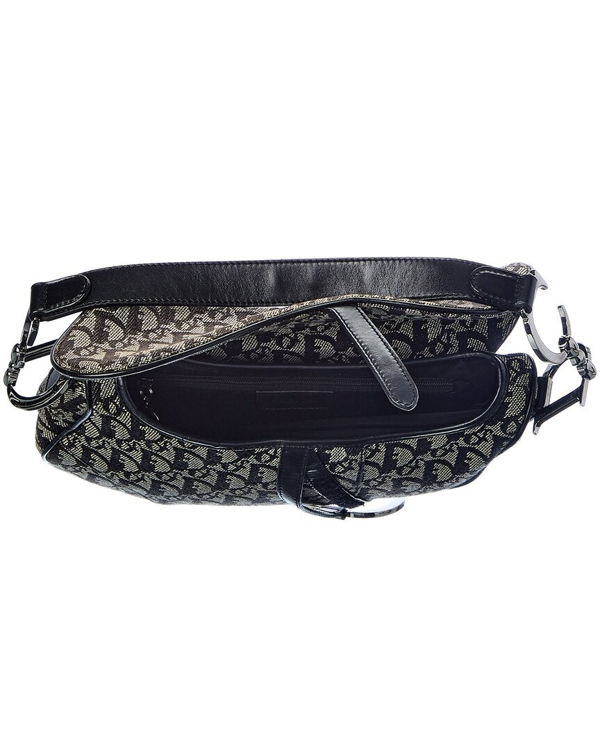 Dior Black Trotter Canvas Saddle Bag ( )