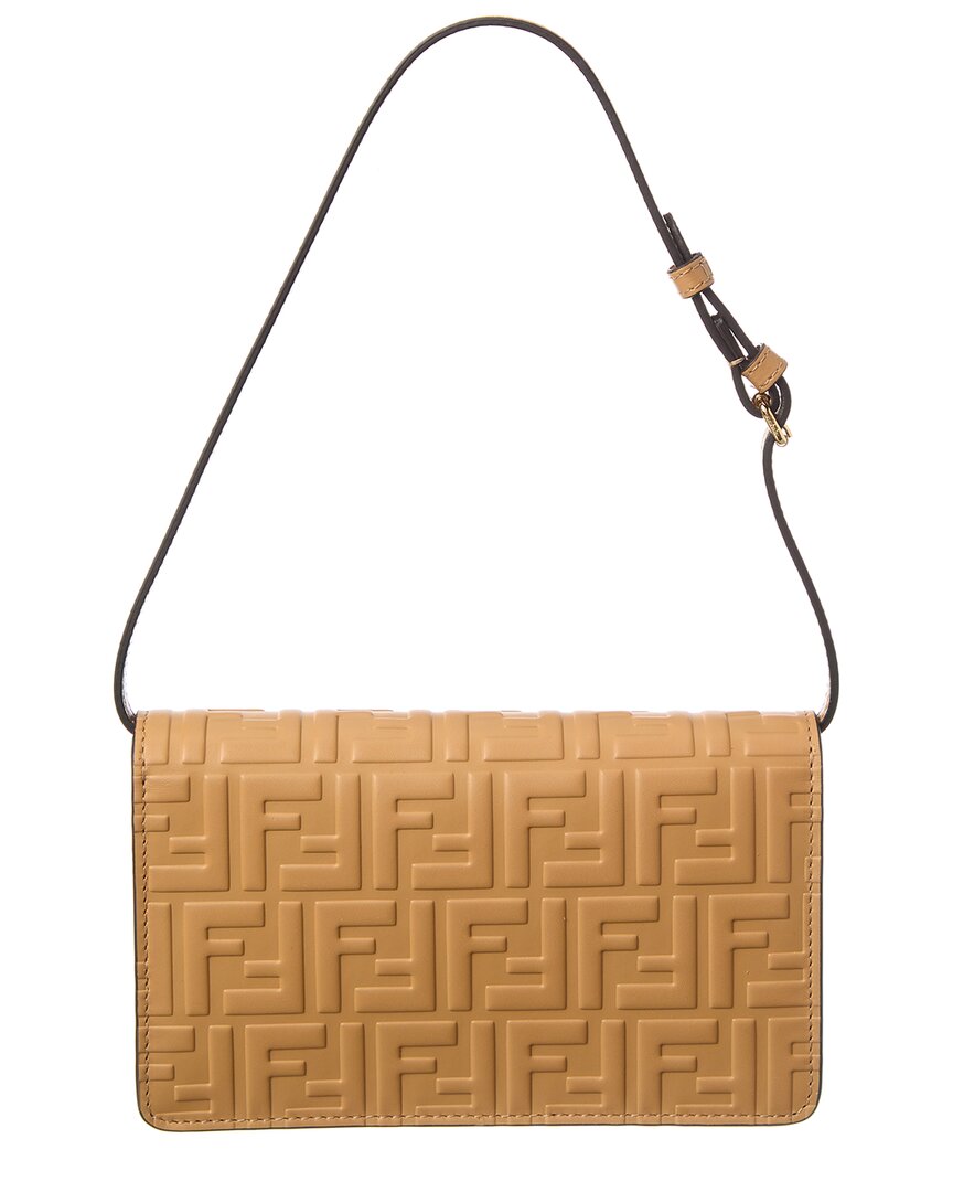 Fendi Ff Diamonds Leather Wallet On Chain