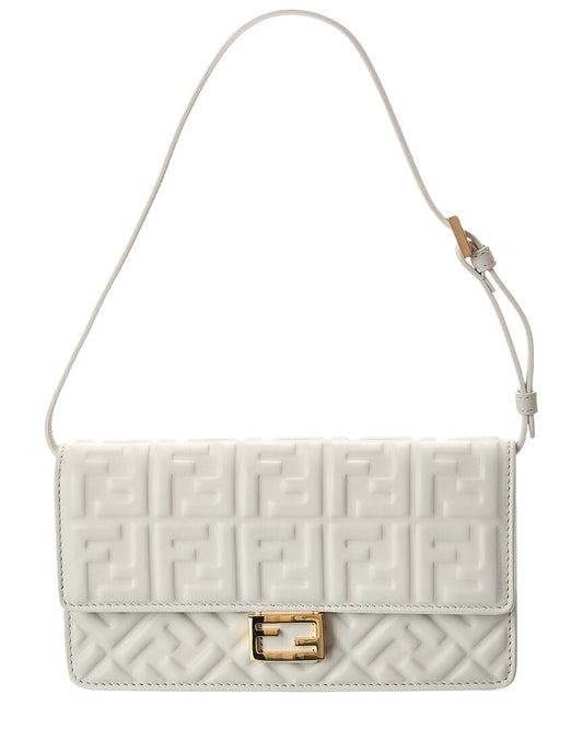 Fendi Baguette Ff Leather Wallet On Chain