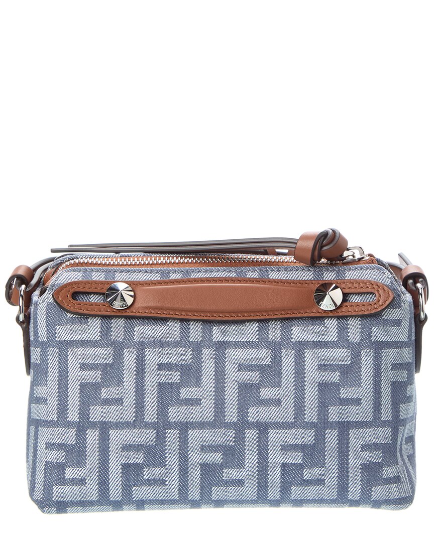 Fendi By The Way Soft Mini Ff Denim & Leather Satchel