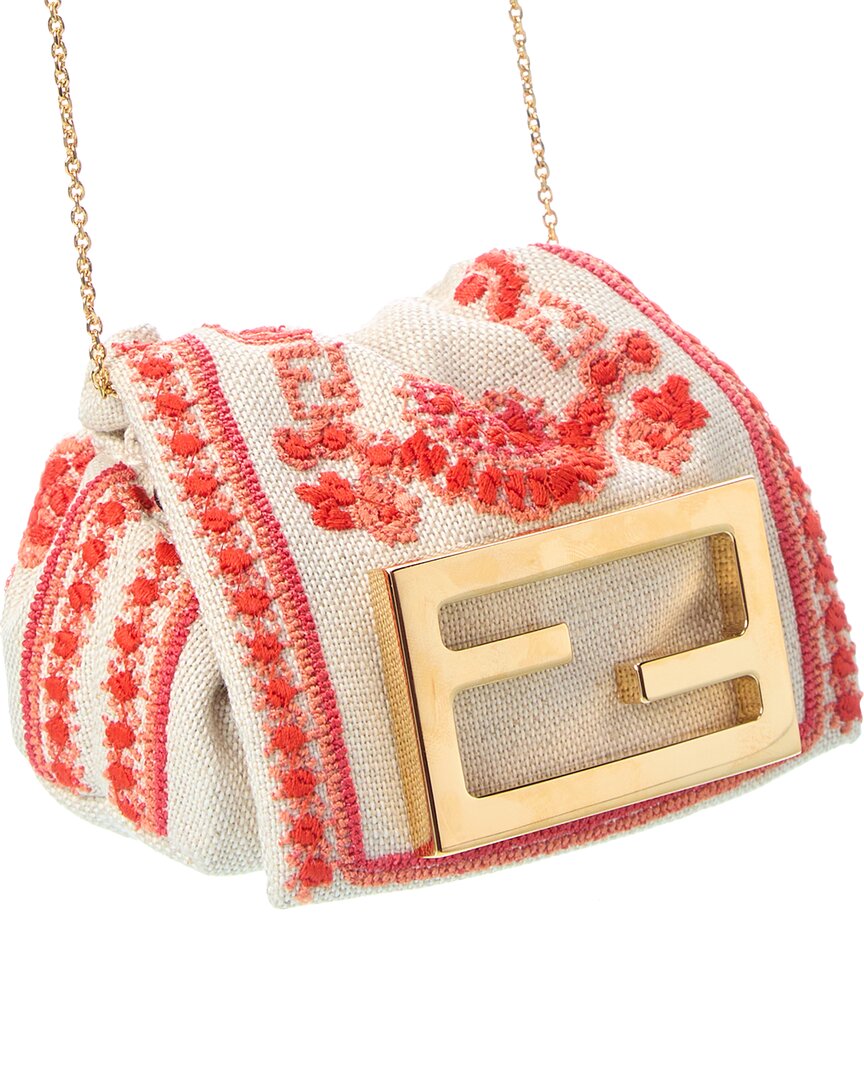 Fendi Mamma Baguette Nano Canvas Shoulder Bag