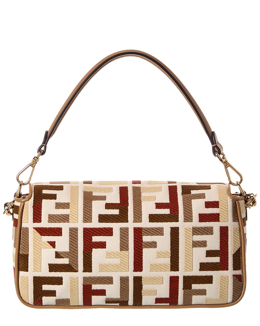 Fendi Baguette Canvas Shoulder Bag