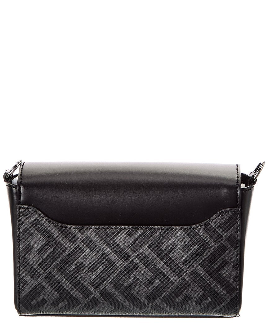 Fendi Squared Ff & Canvas Shoulder Bag