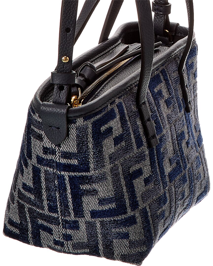 Fendi Roll Mini Ff Canvas & Leather Tote