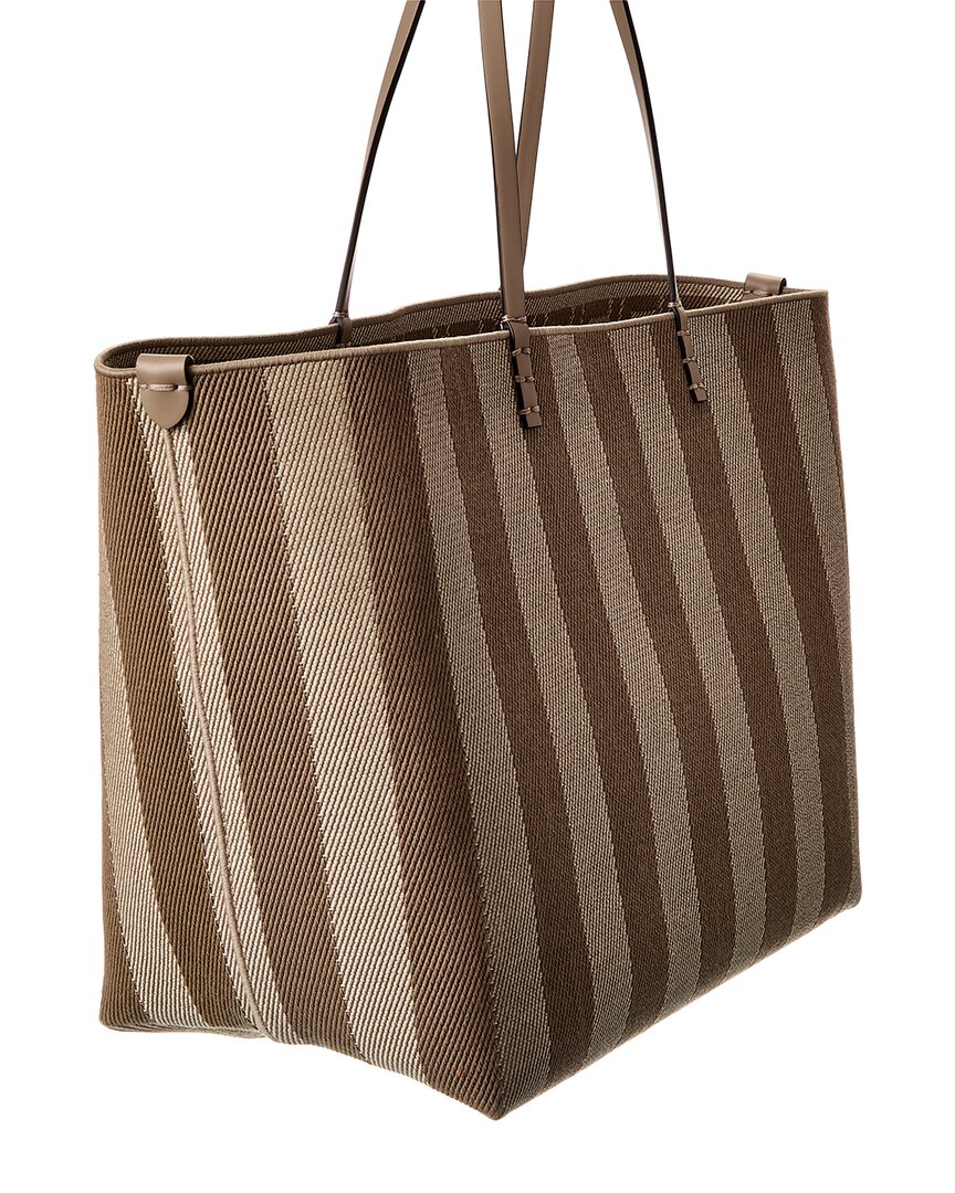 Fendi Roll Large Ff Canvas & Leather Tote