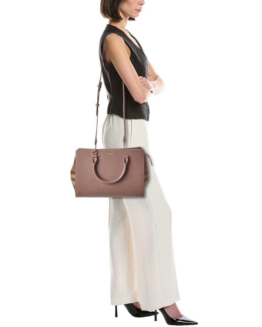 Burberry Banwell Small Check Canvas & Leather Satchel