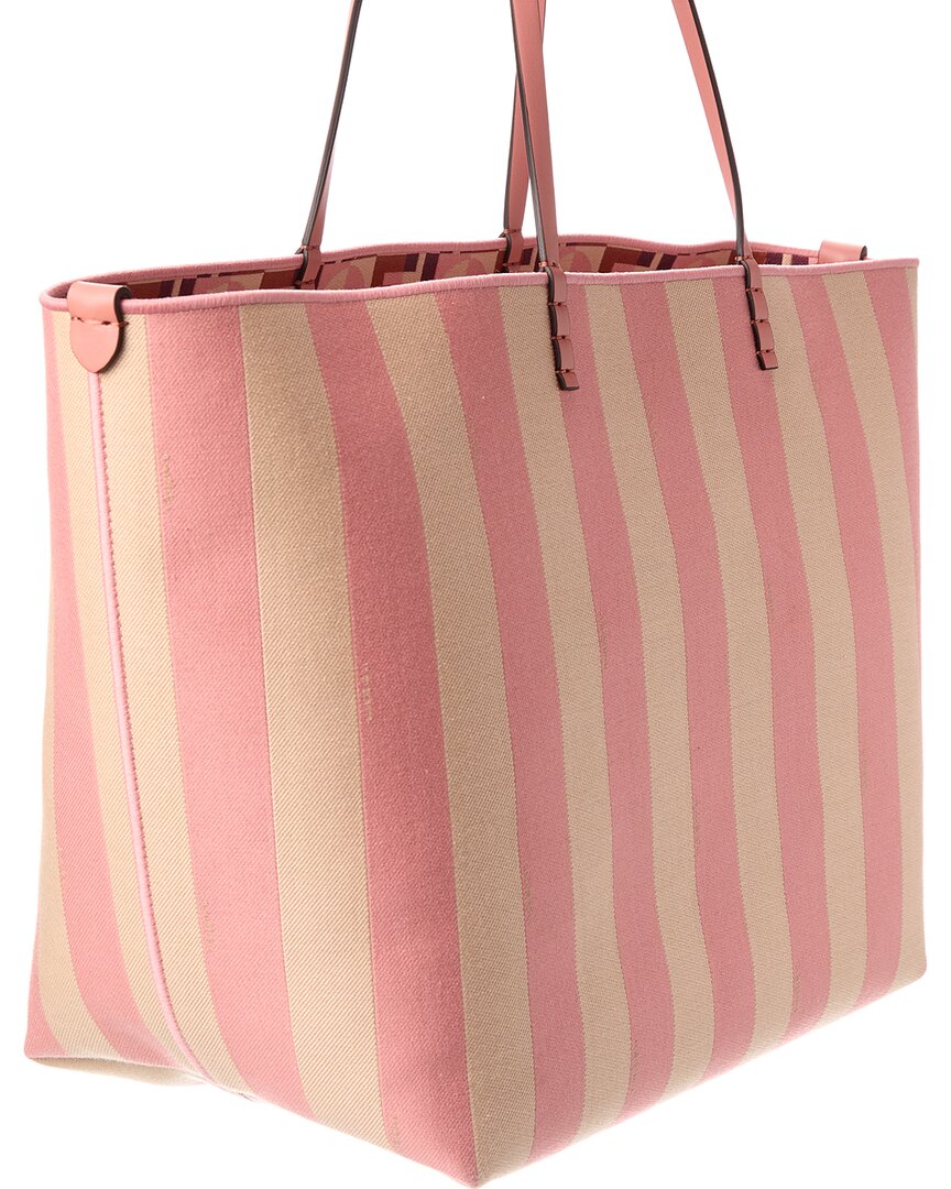 Fendi Roll Large Canvas & Leather Tote