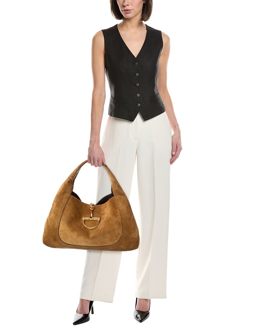 Gucci Softbit Maxi Suede Shoulder Bag