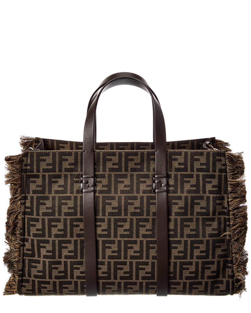 Fendi Summer Ff Jacquard & Leather Tote