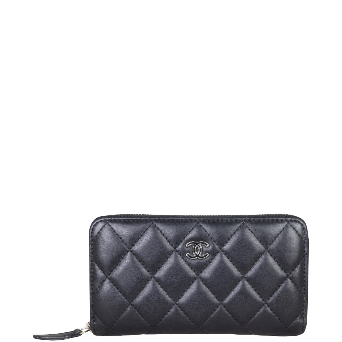 Chanel Small Zip Around Wallet | Black Lambskin