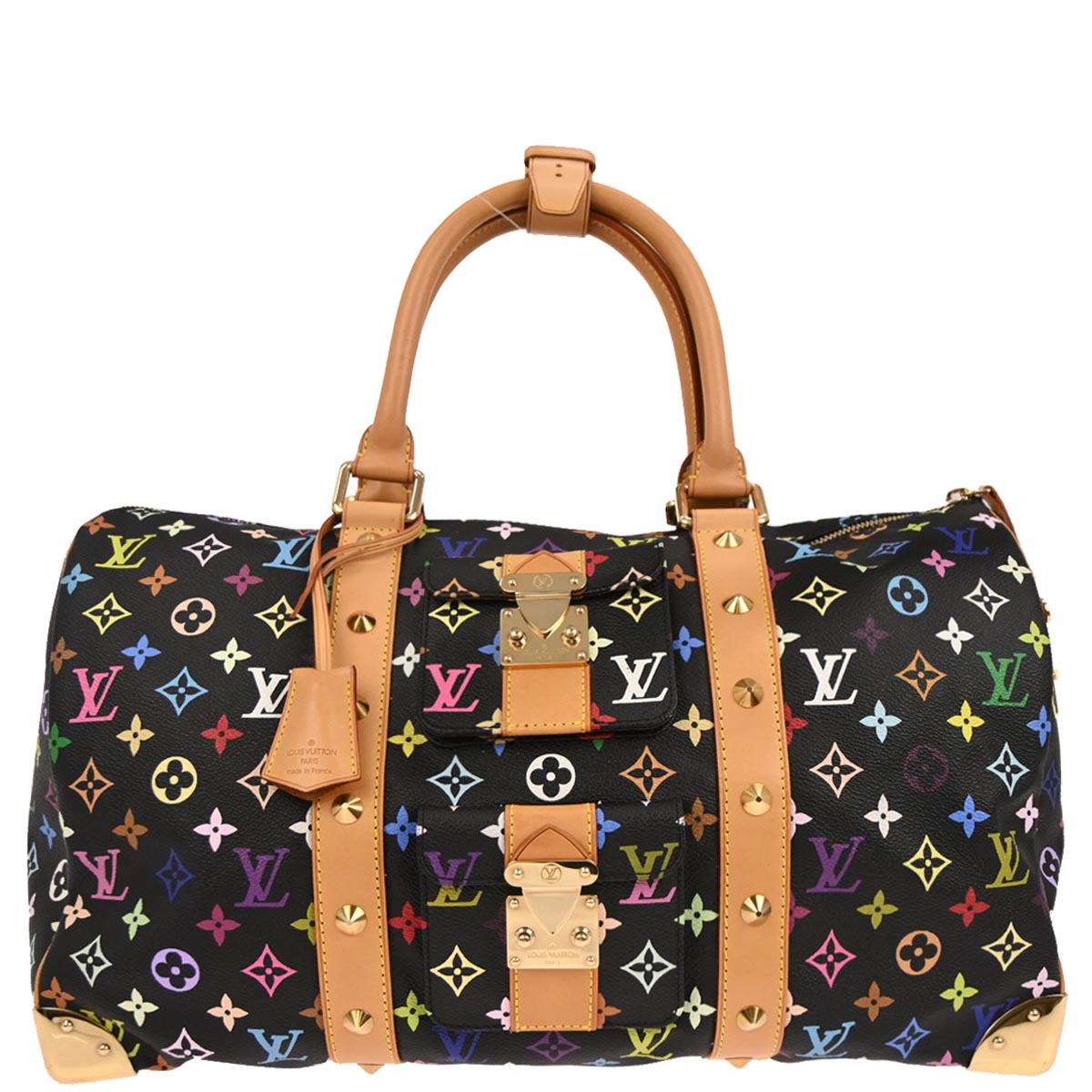 Louis Vuitton 2003 Black Monogram Multicolor 45 Handbag M92640