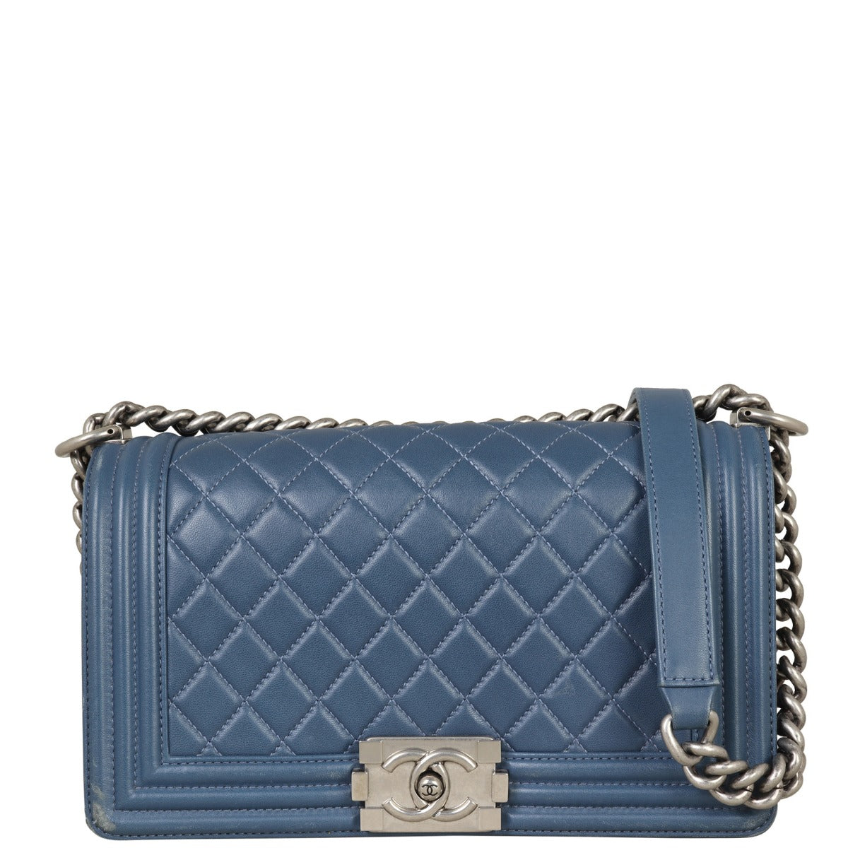Chanel Boy Old Medium | Blue 19 Series