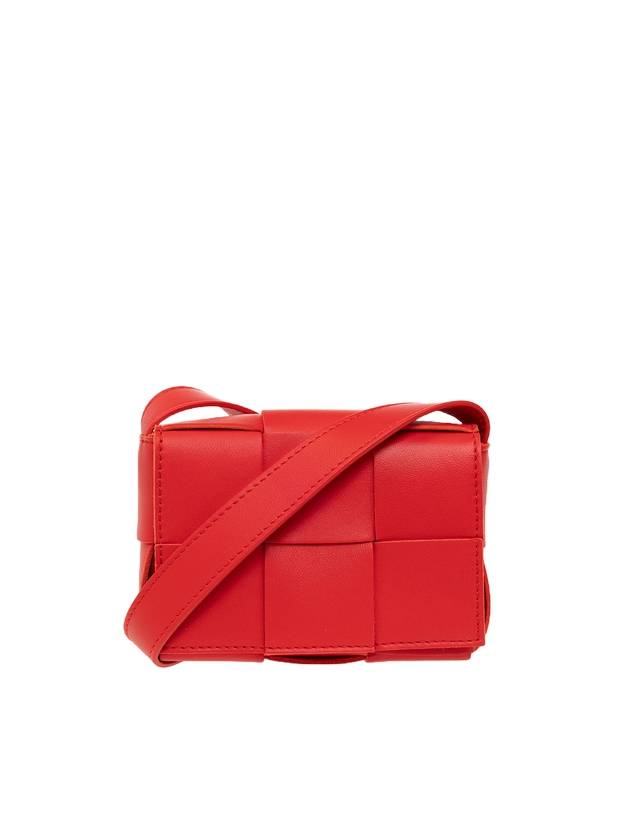 Luxury Bottega Veneta Intrecciato Cassette Small Cross Bag Red