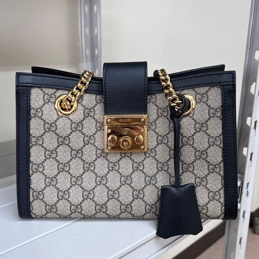 Gucci Leather Monogram Shoulder Bag Style 1