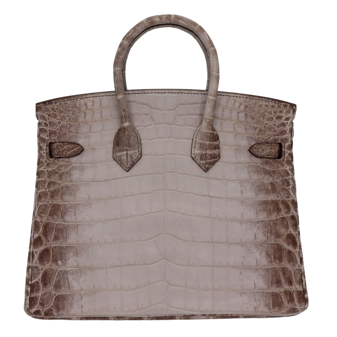 Hermes25cm Birkin Gris Cendre Matte Niloticus Crocodile Palladium Hardware