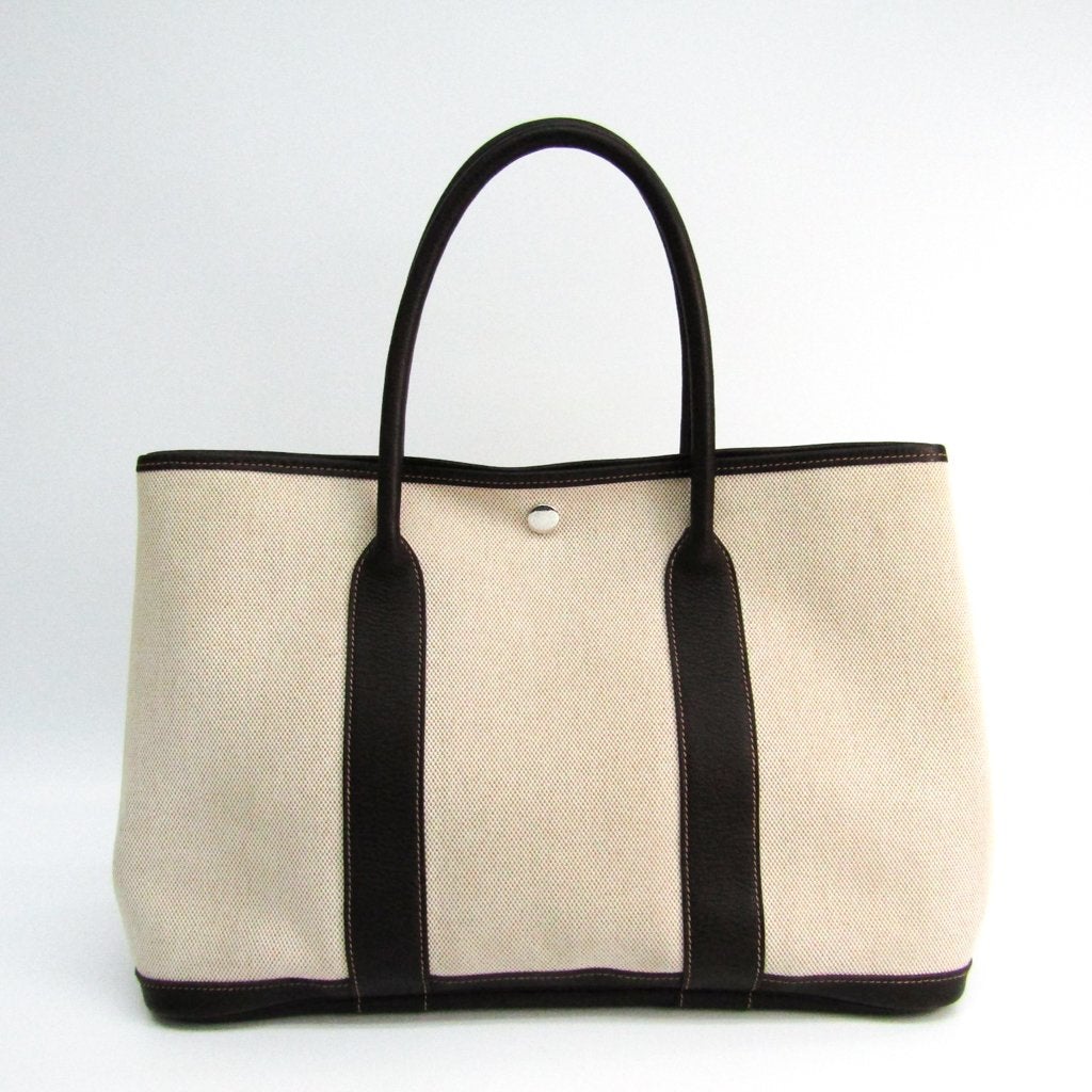 Luxury Hermes Natural/Brown Canvas Garden Party 36 Tote ( )