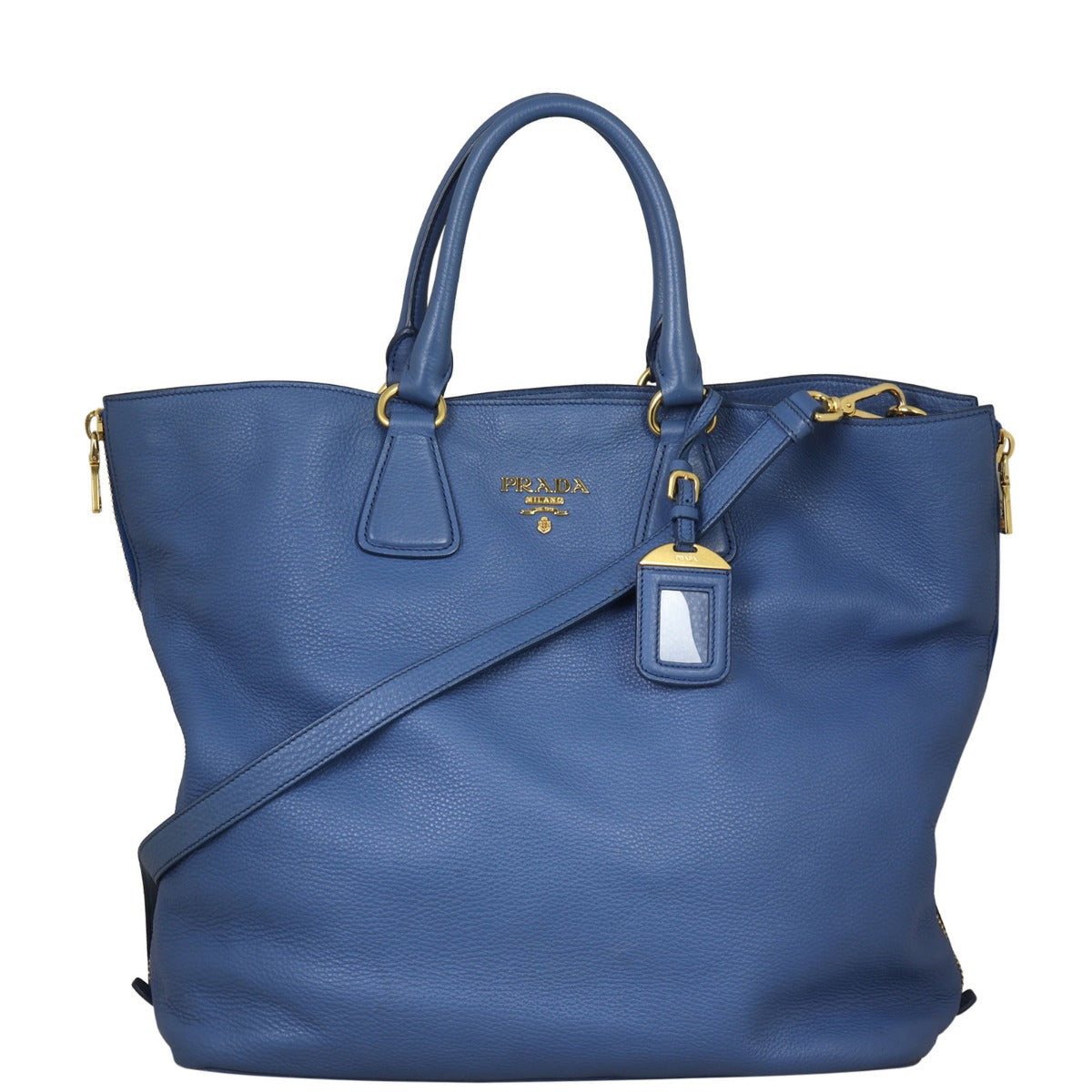Prada Vitello Daino Large Expandable Shopper Tote