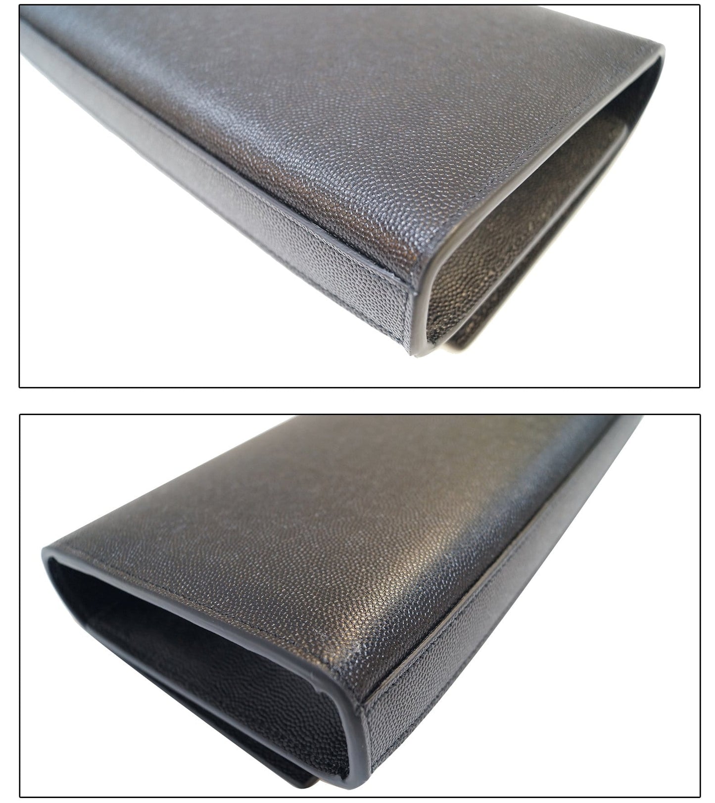 SAINT LAURENT Kate Black Leather Clutch