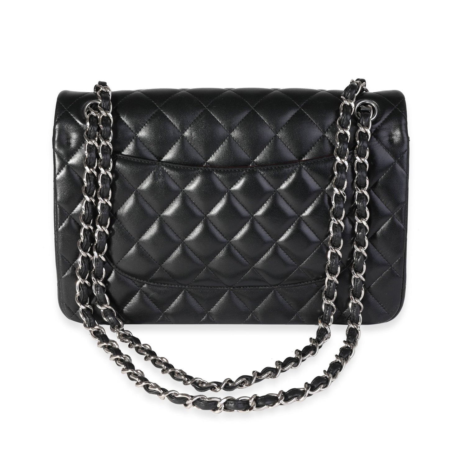 CHANEL Black Quilted Lambskin Jumbo Classic Double Flap Bag