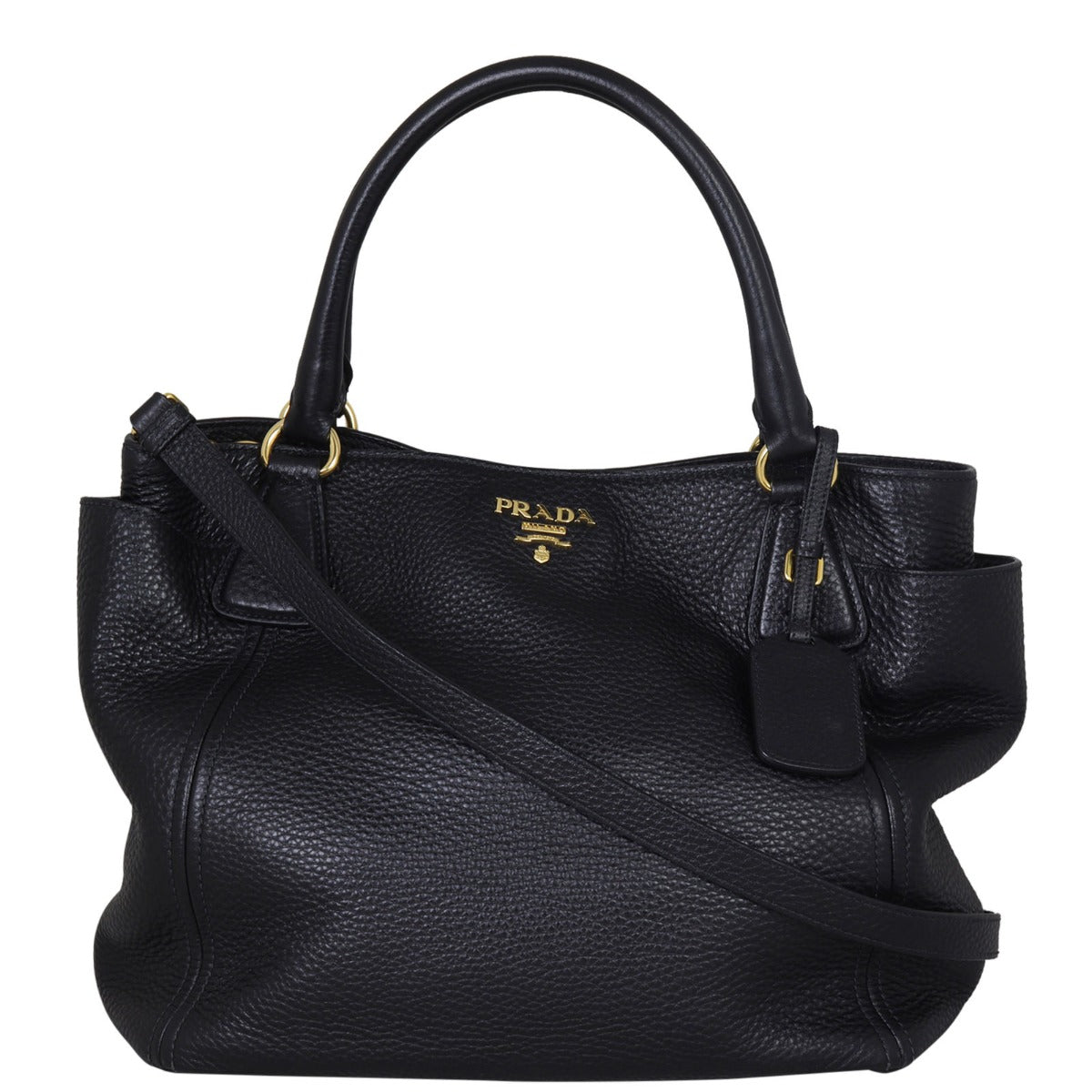 Prada Vitello Daino Side Pocket Tote