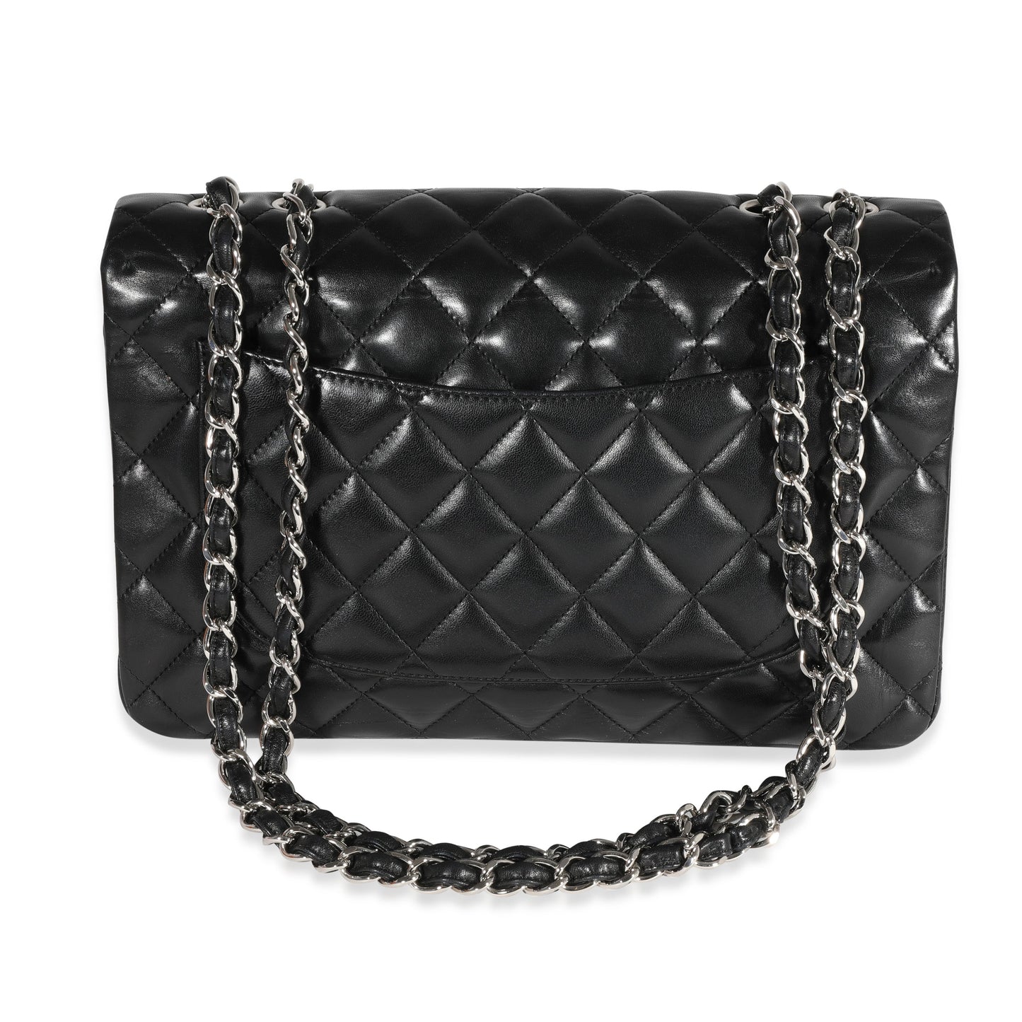 CHANEL Black Quilted Lambskin Jumbo Classic Single Flap Bag