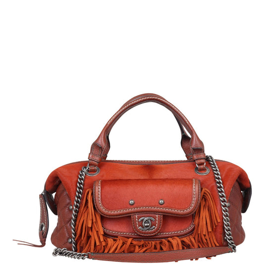 Chanel Pony Hair and Leather Paris-Dallas Bowling Fringe Bag | Burnt Orange