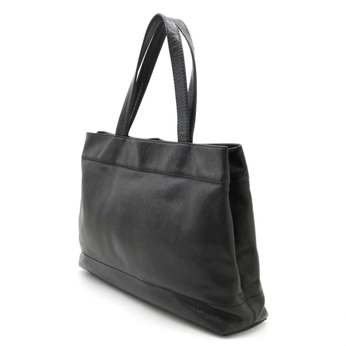 Chanel Caviar Skin Coco Mark 2way Tote Bag Black Classic Flap