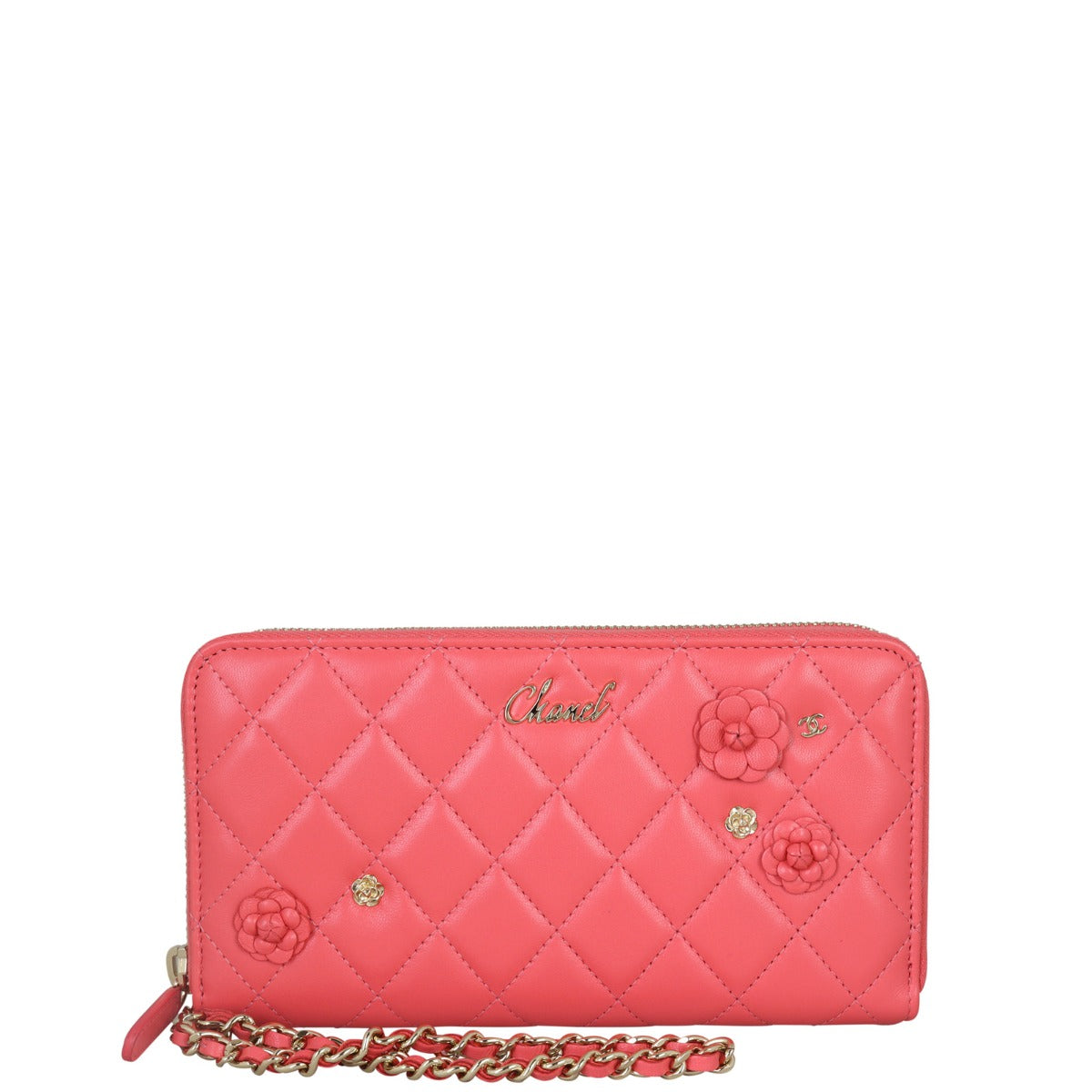 Chanel Camellia Zip Around Wallet | Pink