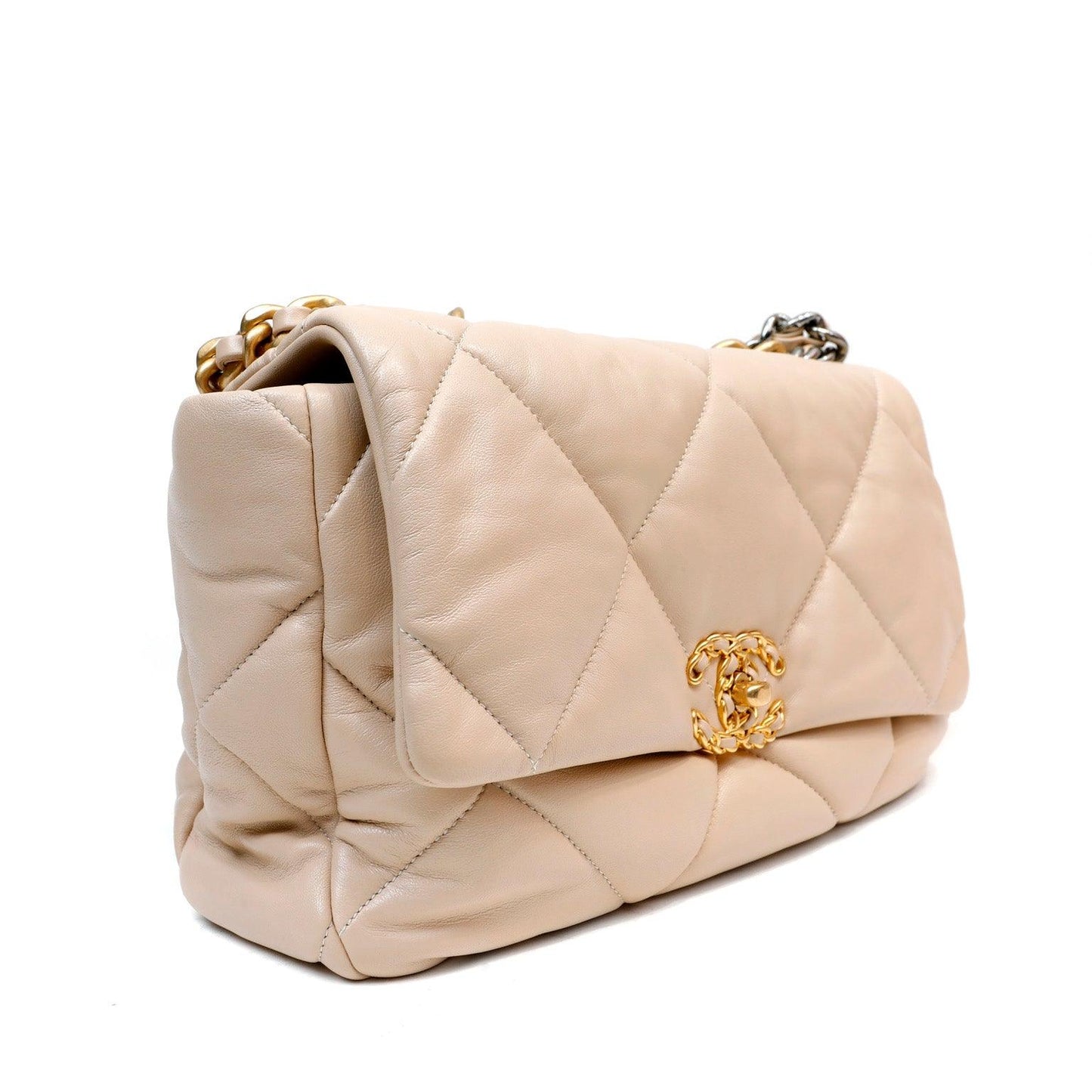 Chanel Beige 19 Bag w Mixed Metal Hardware