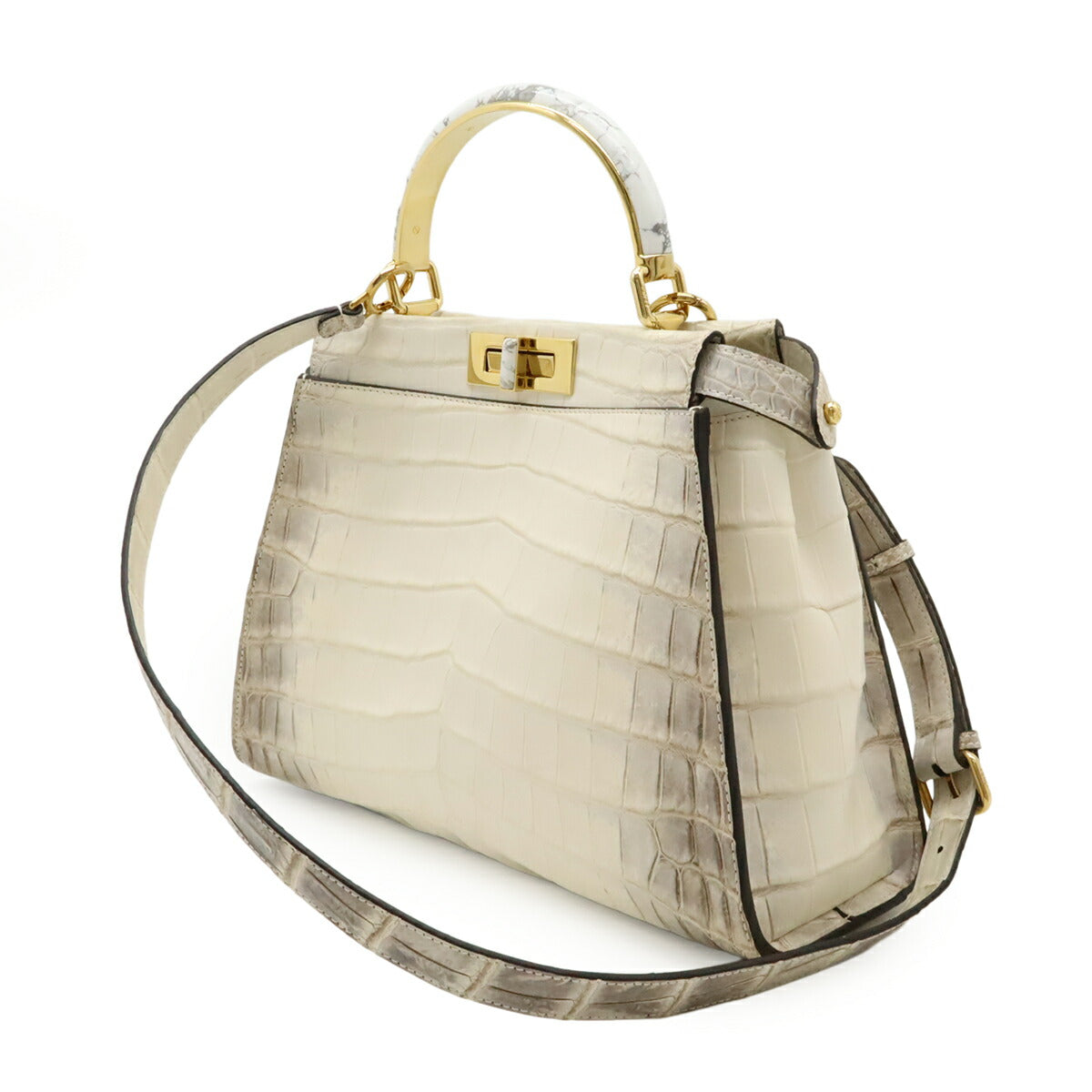 Fendi Peekaboo Iconic Crocodile 2way Bag