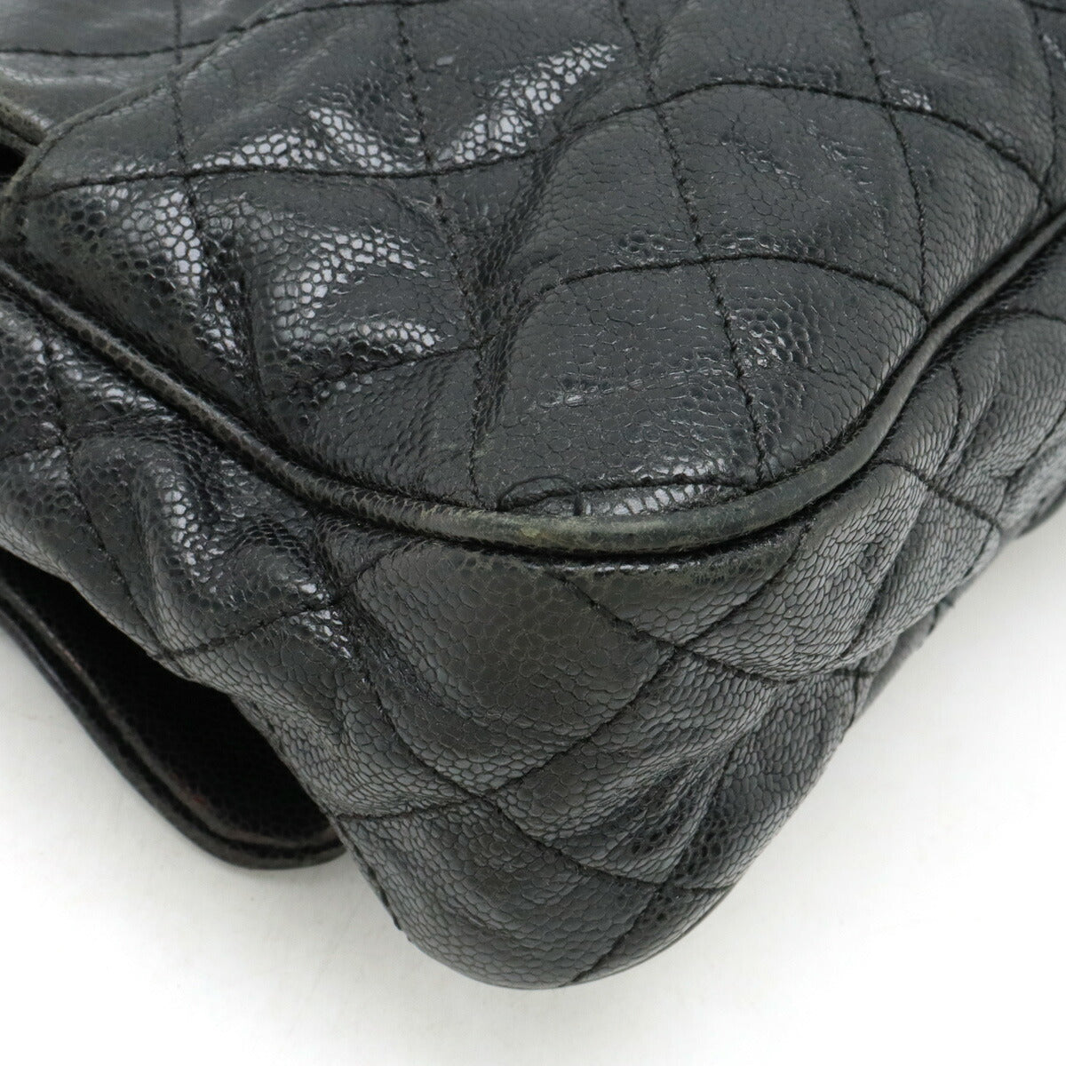 Chanel Caviar Skin Matelasse Coco Chain Shoulder Bag Leather Black