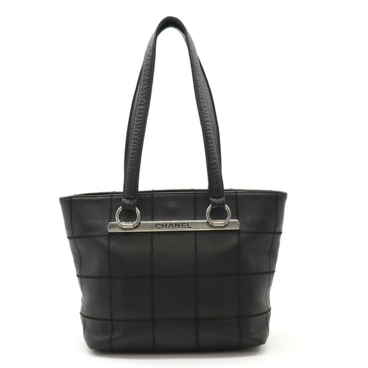 Chanel Leather Choco Bar Tote Bag