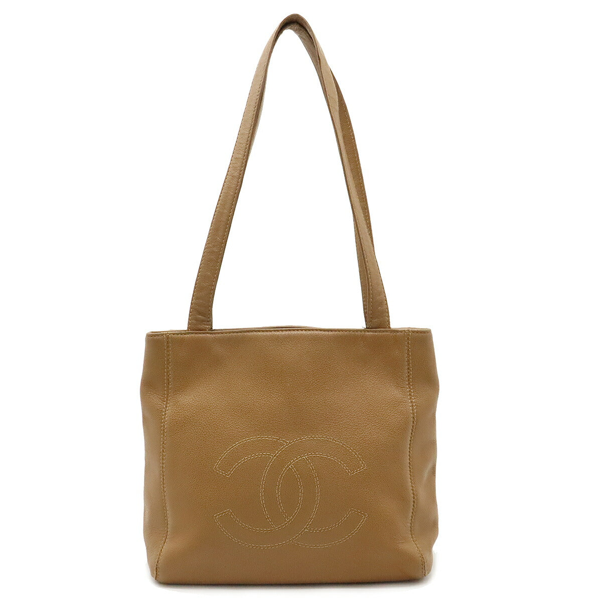 Chanel Caviar Skin Coco 2way Bag Camel