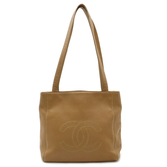 Chanel Caviar Skin Coco 2way Bag Camel