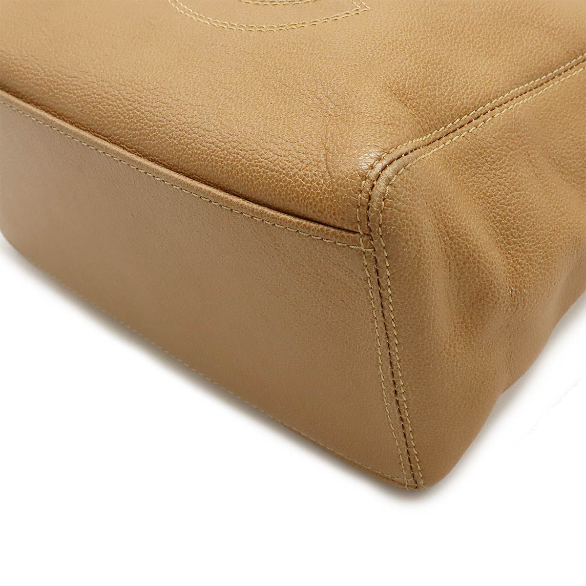 Chanel Caviar Skin Coco 2way Bag Camel