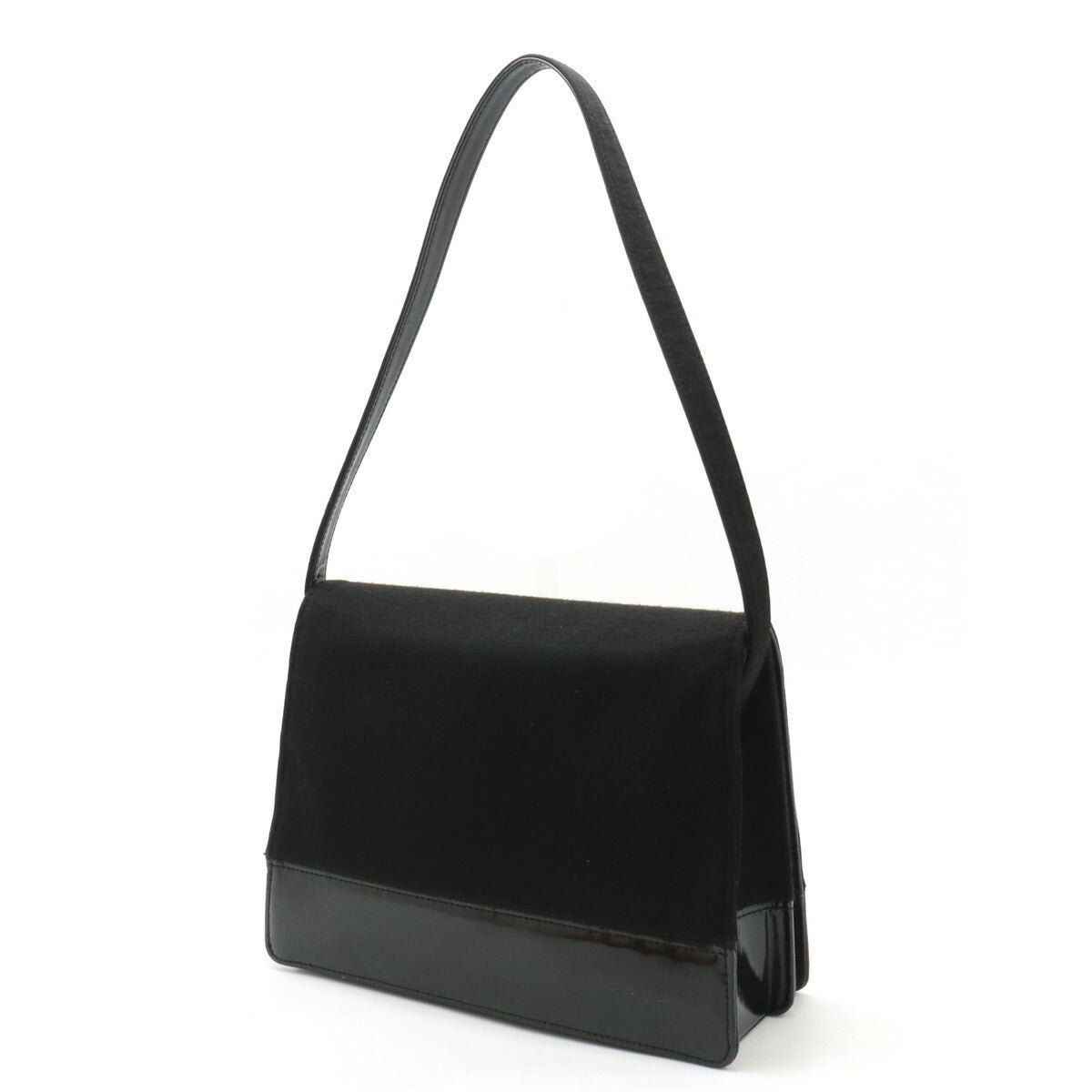 Chanel Cotton Jersey Patent Leather Coco Mark Shoulder Bag Classic Flap