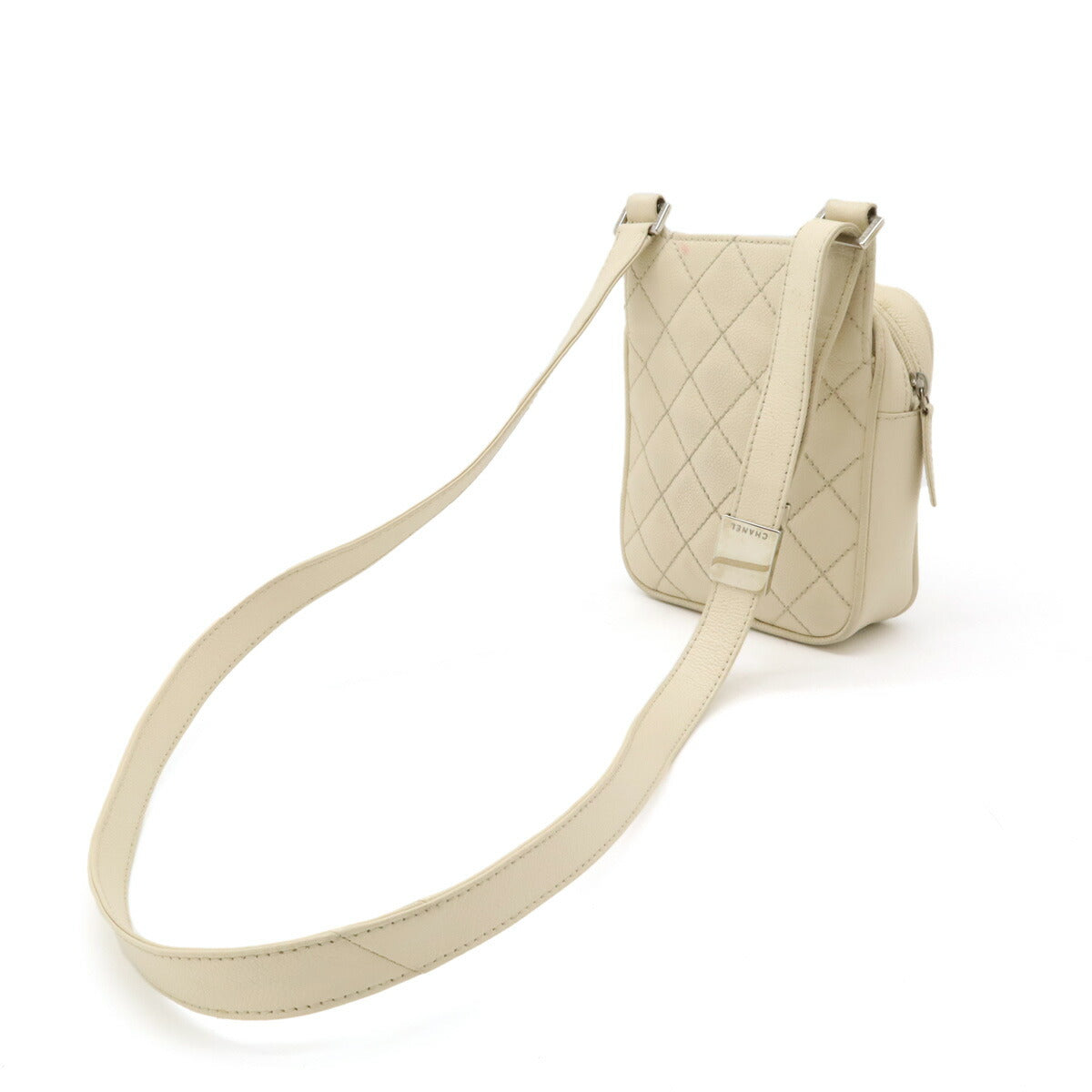 Chanel Caviar Skin MatelassÃ© Coco Shoulder Bag Mini Bag Light Beige Silver Hardware