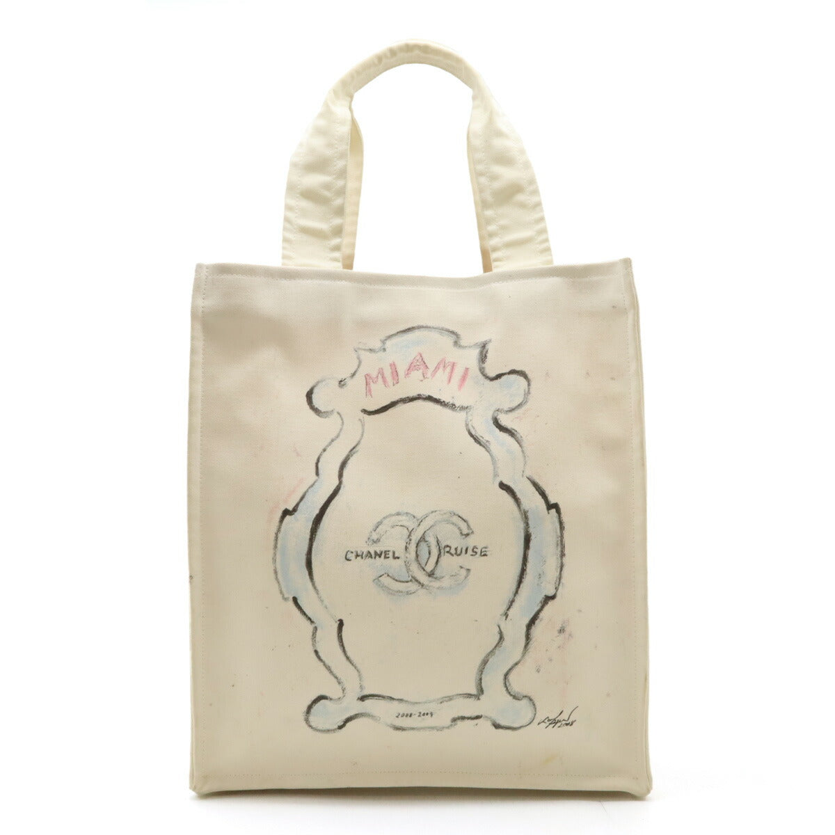Chanel Canvas Miami Cruise Line Coco Mark 2way Tote Bag Classic Flap