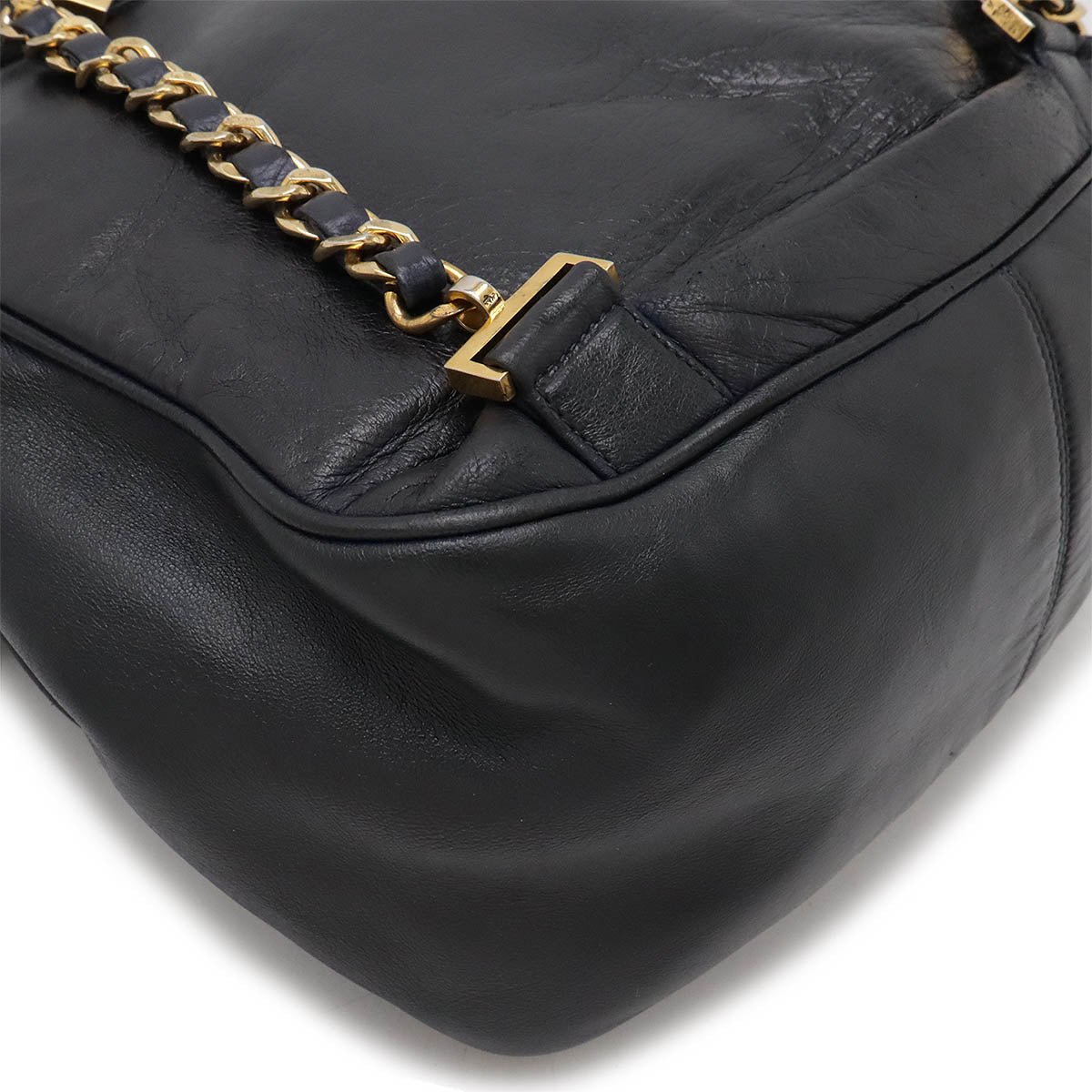 Chanel Calfskin Coco Mark Chain Backpack Black/Navy Classic Flap