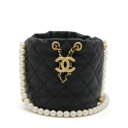 Chanel Leather Matelasse Coco Pearl Chain Shoulder Bag AS2529
