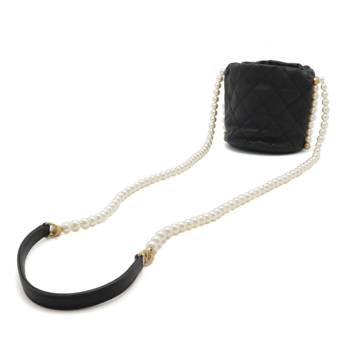 Chanel Leather Matelasse Coco Pearl Chain Shoulder Bag AS2529