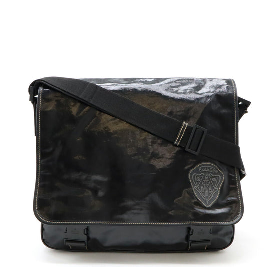Gucci Coated Canvas Crest Emblem Shoulder Bag 181094