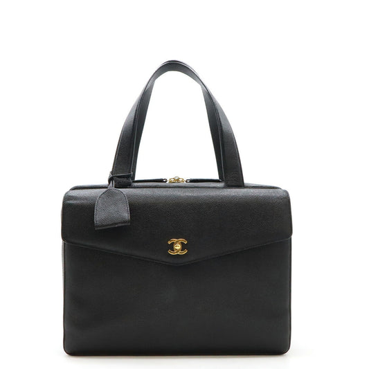 Chanel Caviar Skin Coco Mark Briefcase Classic Flap Tote
