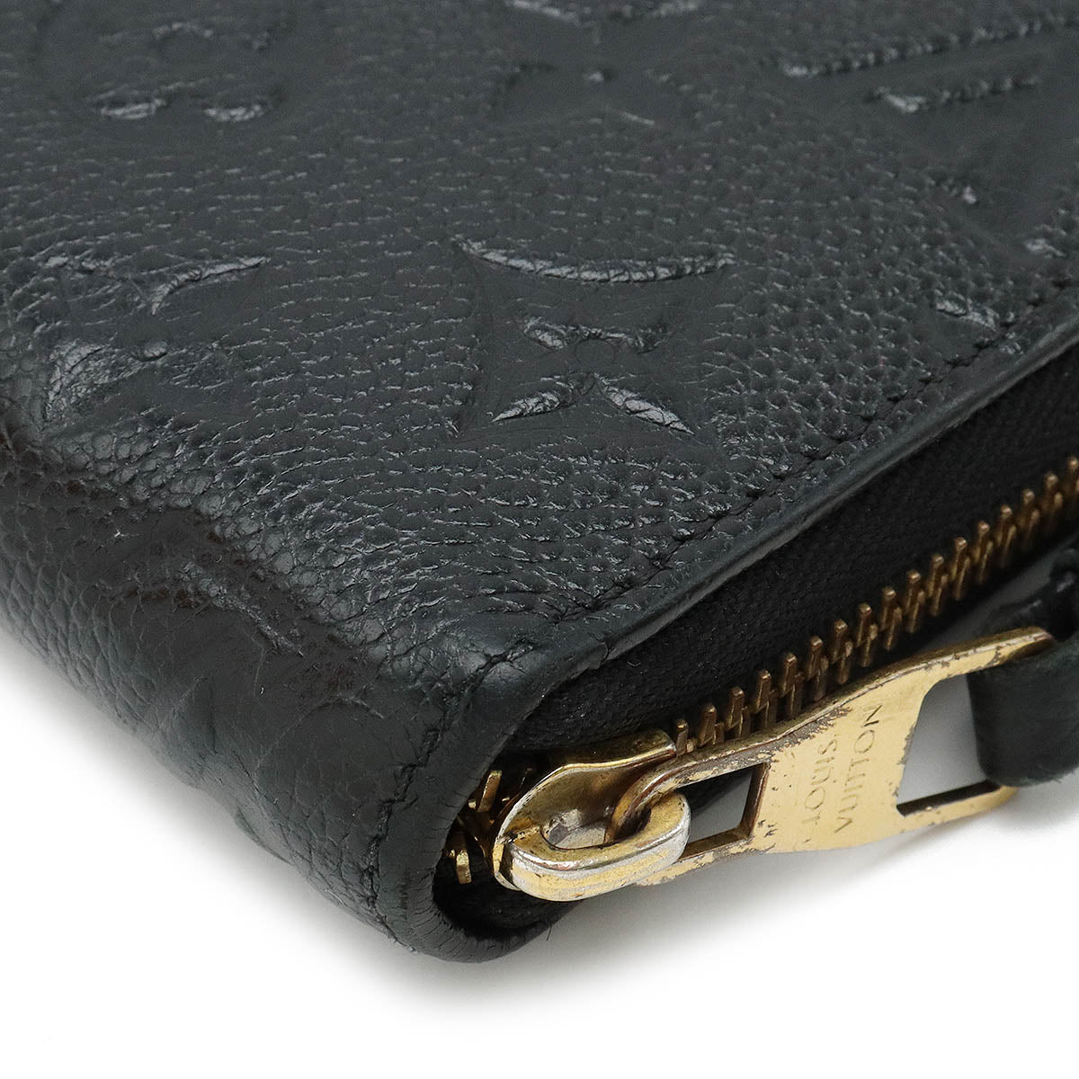 Louis Vuitton Monogram Emplant Zippie Wallet Round Fassner Long Wallet Leather Noir Black M61864