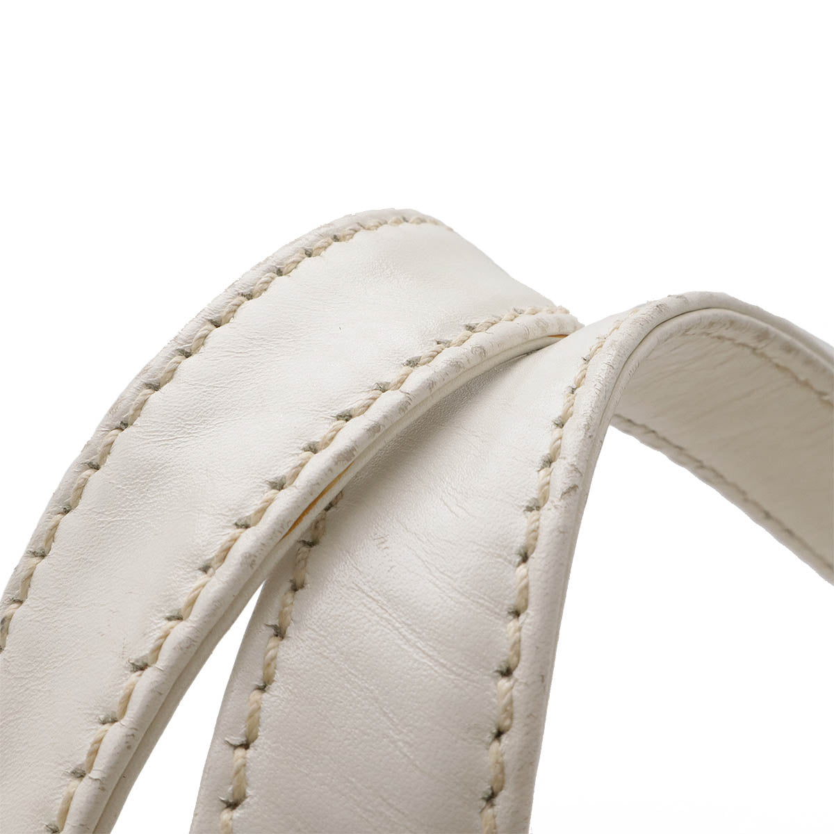 Chanel Leather Wild Stitch Coco 2way Bag White