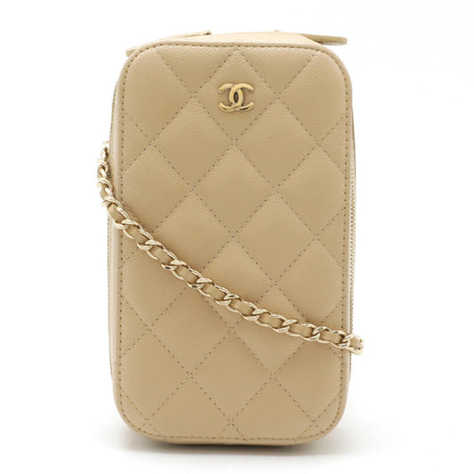 Chanel Caviar Skin Matelasse Coco Phone Shoulder Bag A70655