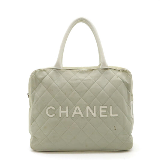Chanel Canvas Leather Matelasse Sports Line Handbag Mini Boston Bag